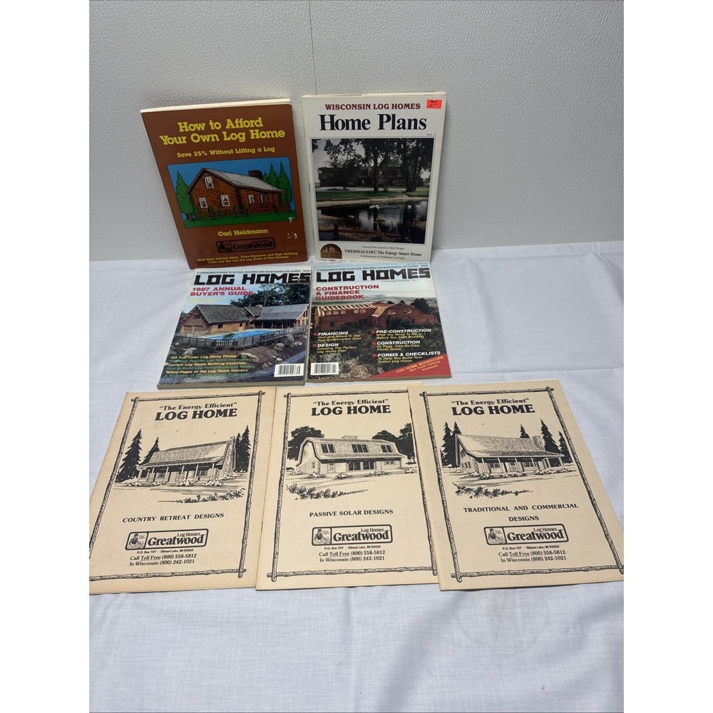 Lot Of Log Home Books Vintage Magazines Home Plans